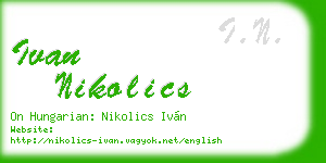 ivan nikolics business card